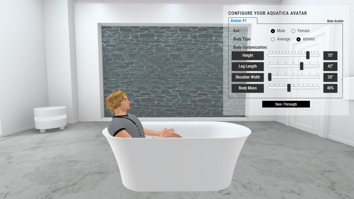 Tulip Grande Bathtub 3D Body Position